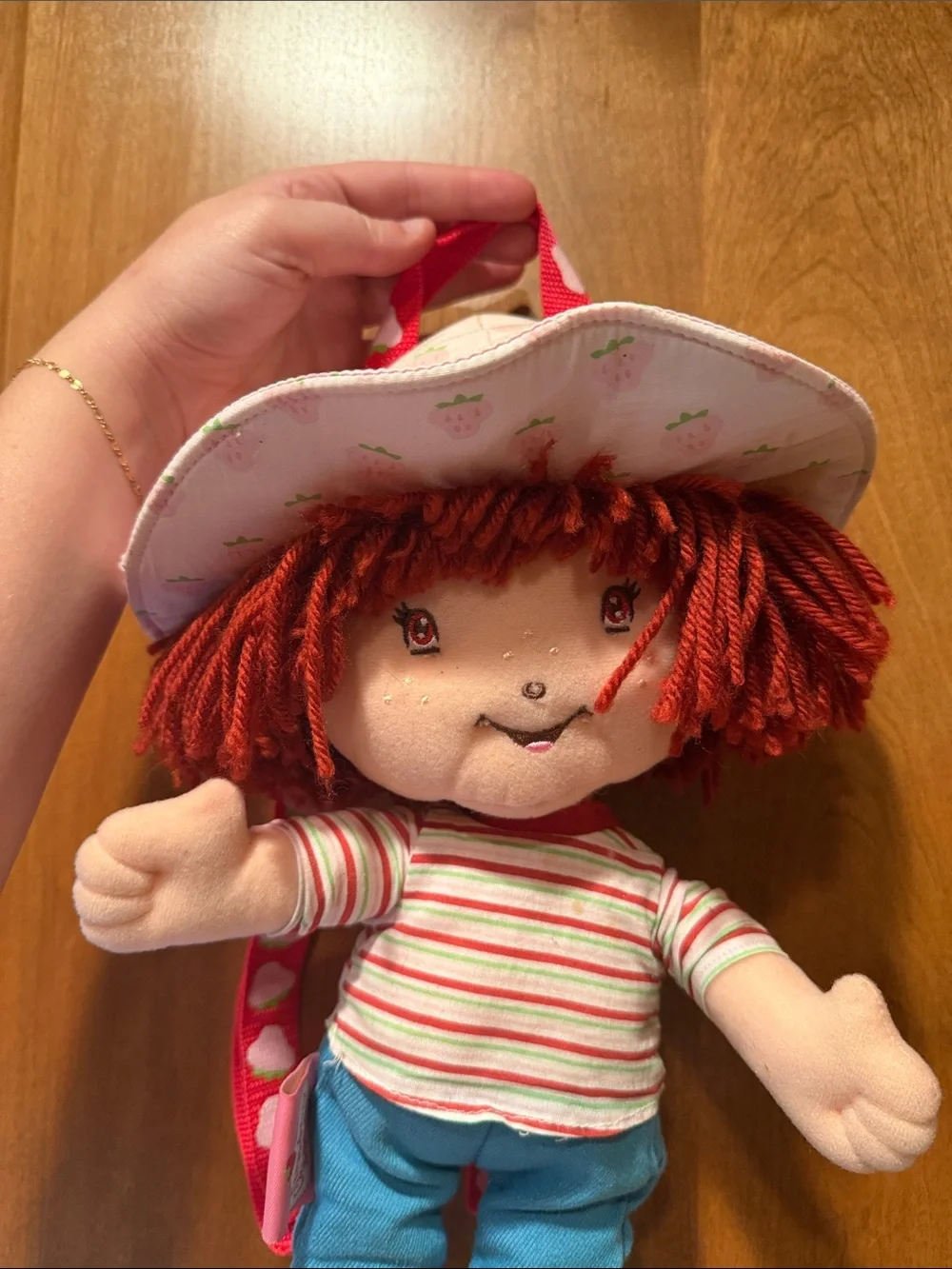 VTG 2003 Strawberry Shortcake Doll Backpack with Zip Compartment Bag